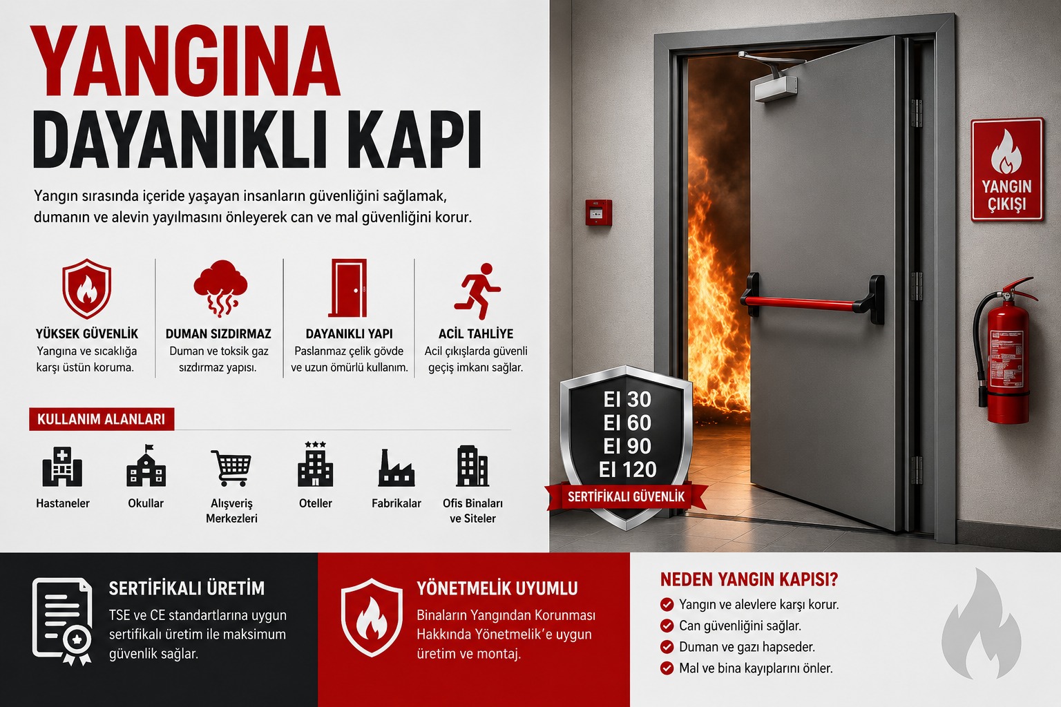 Yangına Dayanıklı Kapı Nedir? Özellikleri, Fiyatları ve Seçim Rehberi (2026) görseli